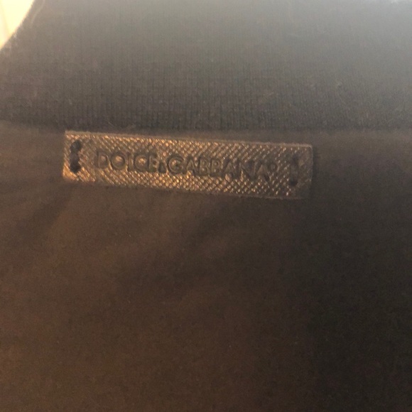 Dolce & Gabana black nylon and leather accent bomber jacket - Picture 3 of 4